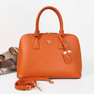 2014 Prada Saffiano Leather Two Handle Bag BL0816 orange for sale